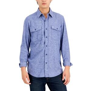 Sun + Stone Men's  Grindle Flannel Shirt XXL  Blue NWT